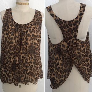 Necessary clothing leopard print racerback tank!